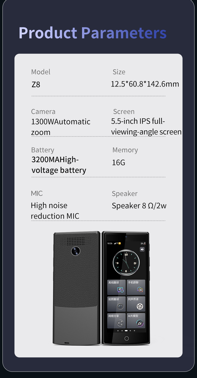 ChatGPT 4G Simcard Translator Instant Two Way Smart Voice Translator Device 142 Languages