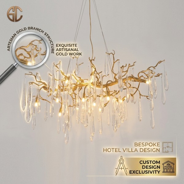 Custom Spiral Helix Crystal Chandelier Gold Finish Hotel Atrium Villa Stairwell Club Luxury Pendant