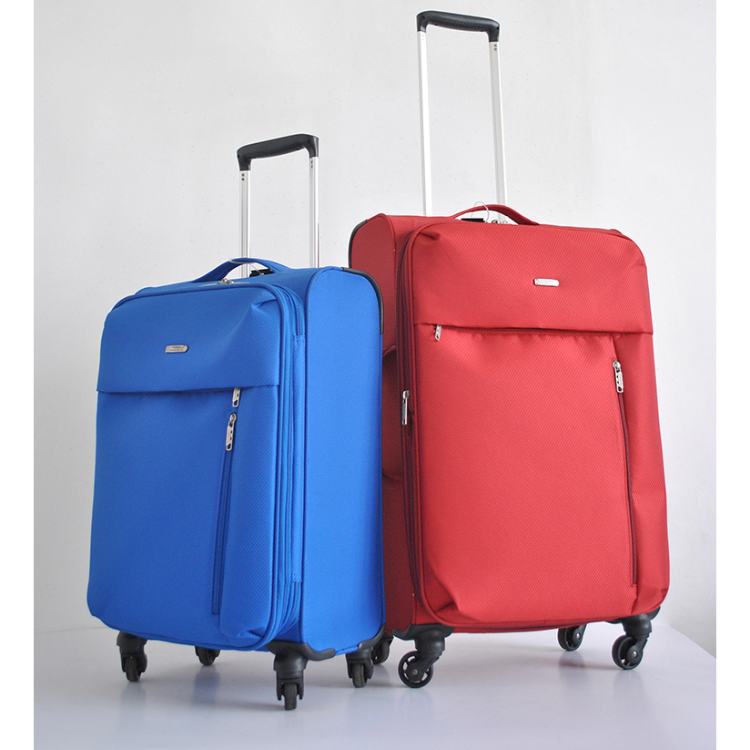 Unisex Soft Oxford Nylon Trolley Suitcase Quality Wholesale Luggage Bag Secure Password Spinner Aluminium PU Simple Classic