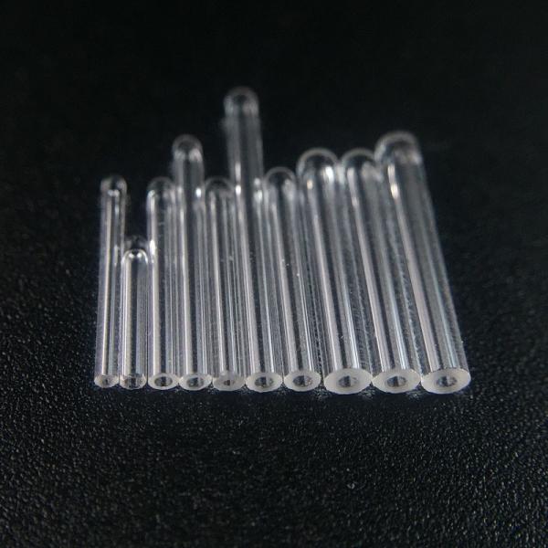 Tubo capilar de quartzo com uma extremidade fechada para experimentos de laboratório