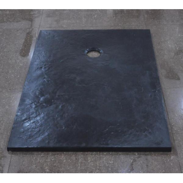 Bases de piedra de la ducha de Polymarble del efecto, certificación negra del SGS del CE de las bandejas de la ducha