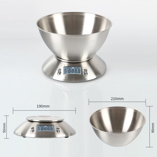 Balance de cuisine en acier inoxydable 5 kg Capacité 1 g Précision pour une pesée précise et pratique des aliments