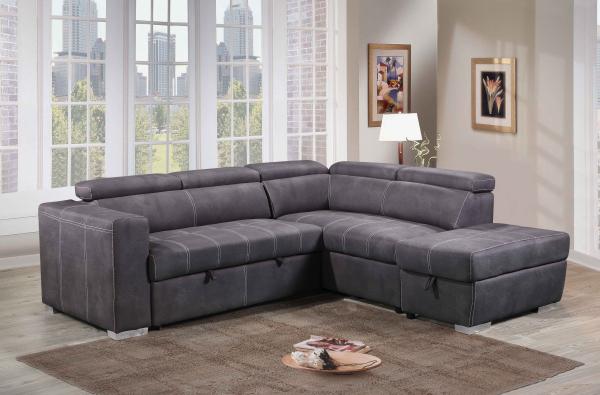 Breathable Sleeper Sectional Couch With Storage Antiwear Nontoxic