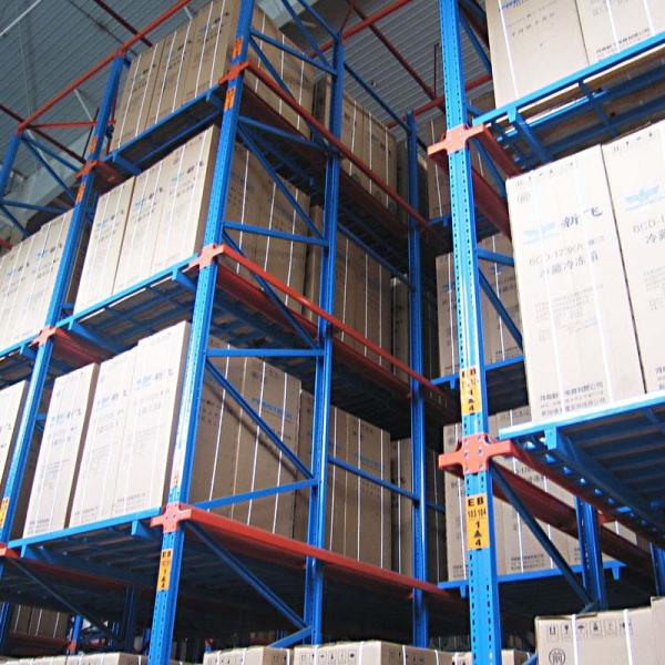 Powder Coated Steel Construction Drive In Racking For Heavy Duty Warehouse Storage