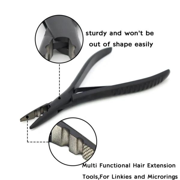 Customized Request Hair Parting Tool Stainless Steel I-Tips Micro Beads Closer Plier