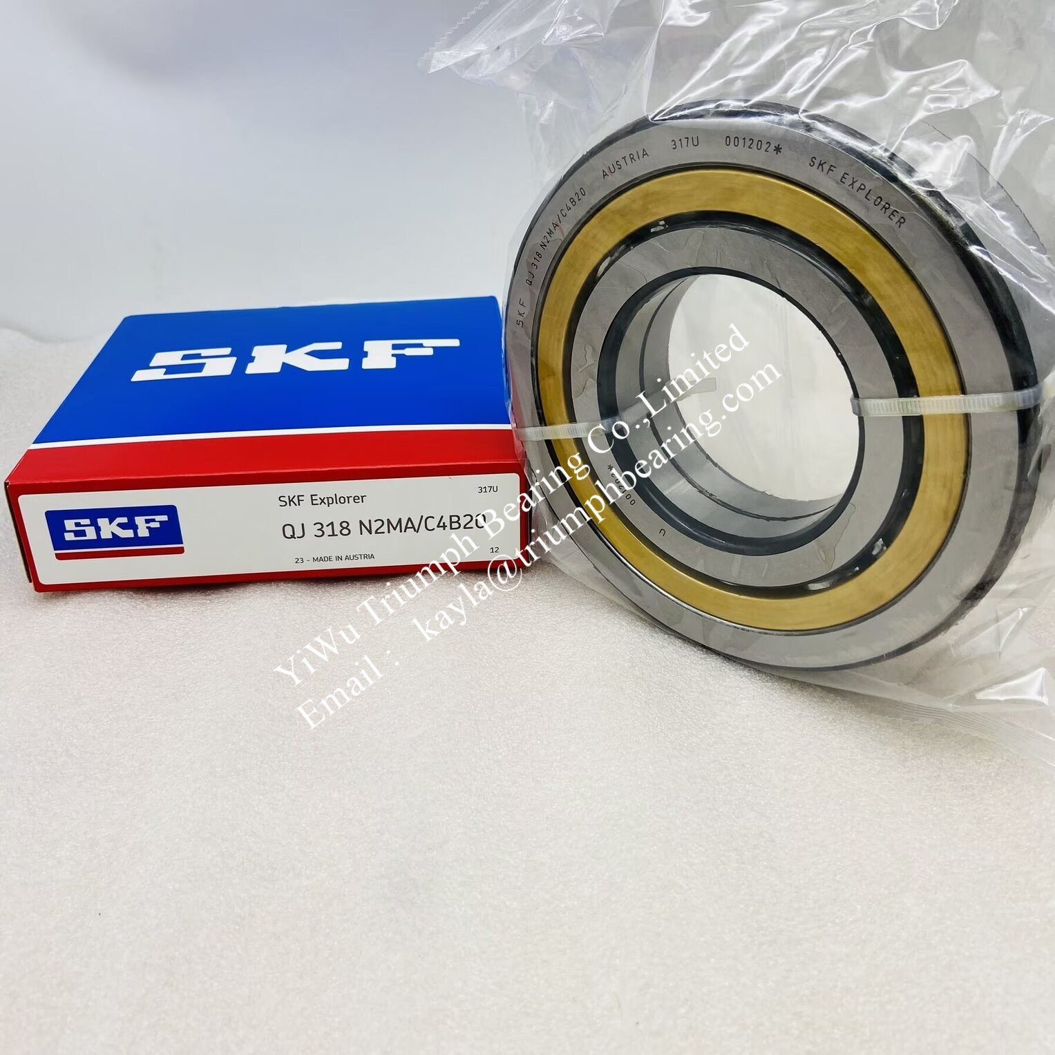 Four-point contact ball bearing with locating slots  QJ 318 N2MA/C4B20