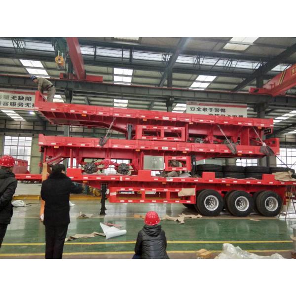 12 Wheels 13 Meters Platform Semi Trailer 3 Axles Low Alloy Steel Material