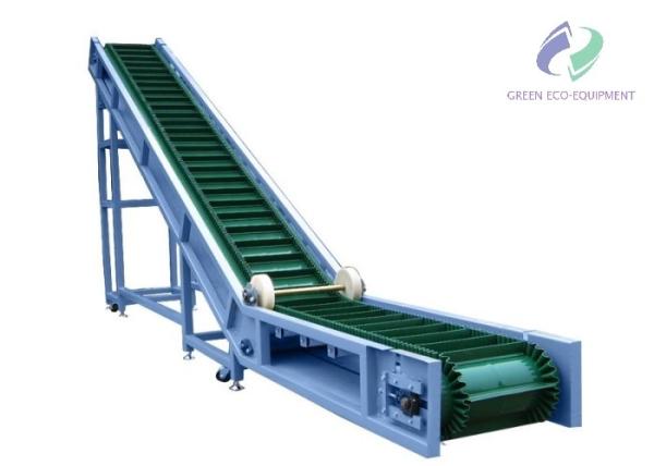 High Inclination Angle Industrial Belt Conveyor / Sidewall Belt Conveyor DJ1400