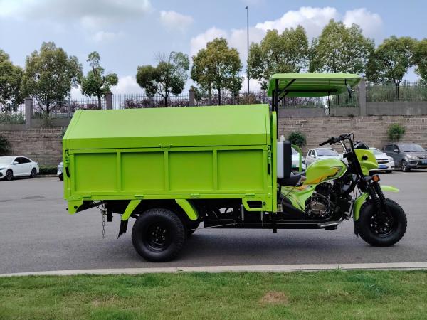 Gasoline Garbage Tricycle Three Wheeler 300cc Water Cooled Engine With Large Volume And Hydraulic Self Dumping For Both Urban And Rural Area Q3 Upgraded