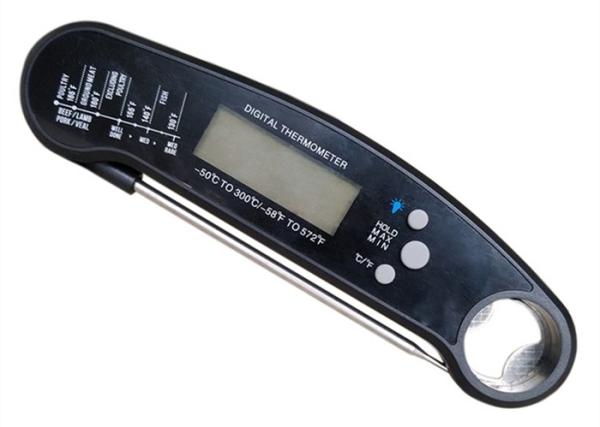 Watertight Folding Probe Digital Food Thermometer With Built - In Bottle Opener