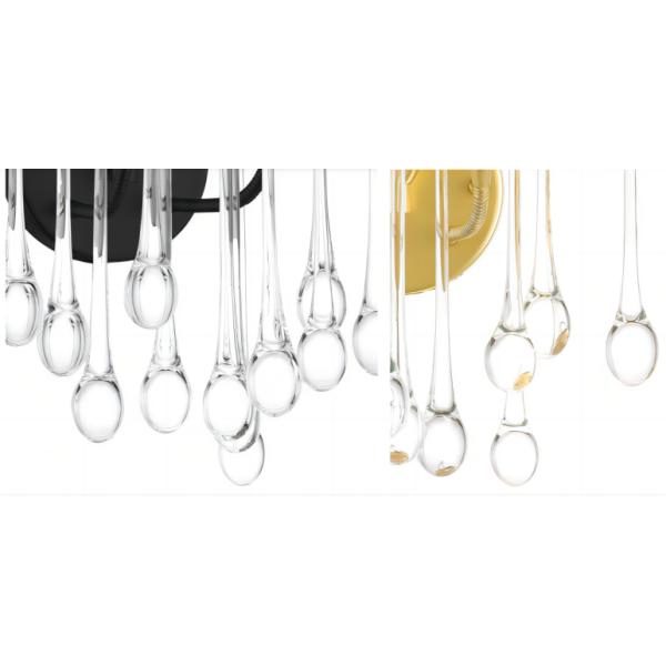 Sconce L280*W220*H460 стены металла падения Кристл ясности K9