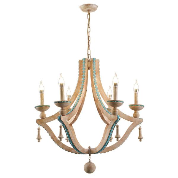 Solid wood chandeliers nordic turquoise lighting loft decor living room coolest chandelier(WH-CI-150)