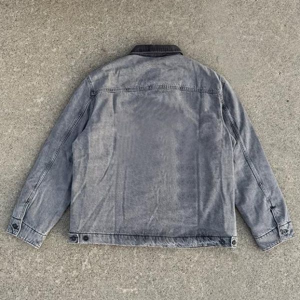 2025 Trending Distressed Bomber Plus Size Work Men'S Jacket Custom Varsity Racing Motorcycle Sports Denim Windbreaker Men Jacket