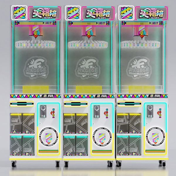 Transparent Tempered Glass Clip Clamp Gift Machine 60kgs Coin Operated Win Clip Prize Machine Designed To Improve Amusement Parks Arcades And Family Entertainment Venues With Prize Distribution
