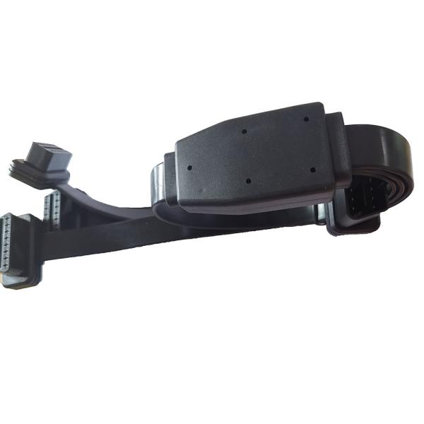 Flat Ribbon Obdii Splitter Cable , Obd2 16 Pin Male To Female Extension Cable
