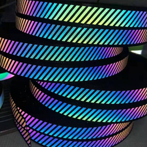 Sew On CE EN20471 Reflective Safety Material Ribbons Yellow Silver Orange Rainbow 100% Polyester 400 CPL CN FUJ WRS