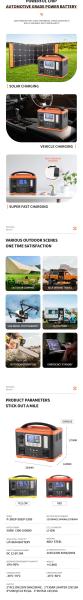 220V Lithium ion Battery Portable Solar Generator 300W 500W 1000W Portable power station