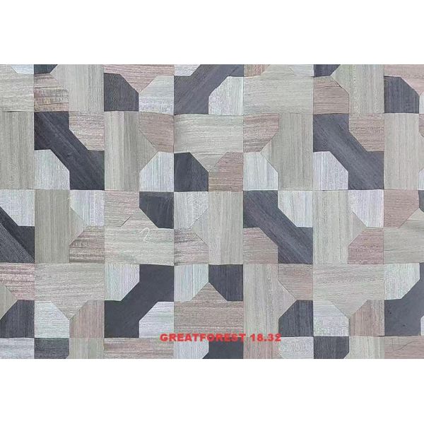 Artistic Parquet Wood Veneer 2500*640mm Handwork Fixed-Shaped Customizable Art Splicing For Wall Paper