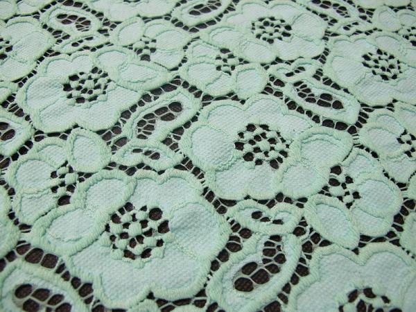 Mint Green Guipure Cotton Nylon Lace Fabric /  Upholstery Fabric SYD-0010