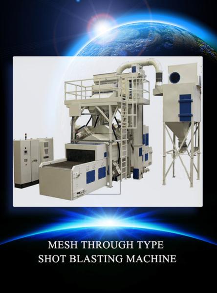 Rust Remove Wire Mesh Belt Shot Blasting Machine , Blast Cleaning Machine