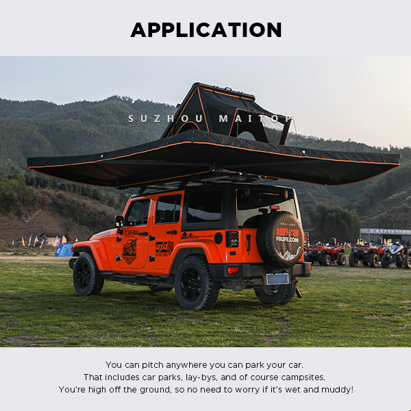 Triangle Aluminum Camping Roof Tent 1-2 Person Rooftop Tents Hard Shell