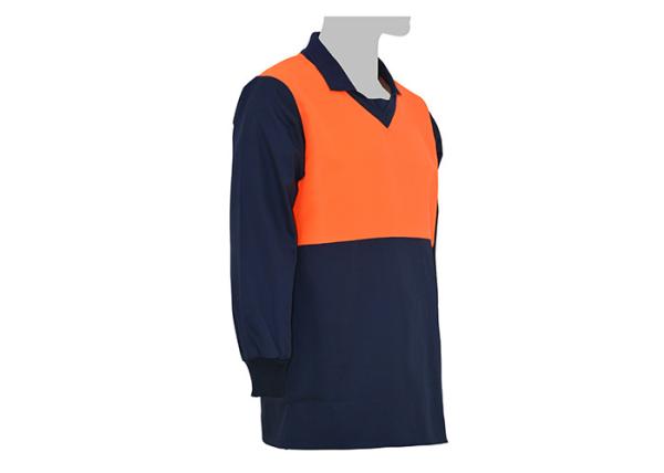 Fashionable Custom Long Sleeve Work Shirts , Personalised Work Clothing V Neck
