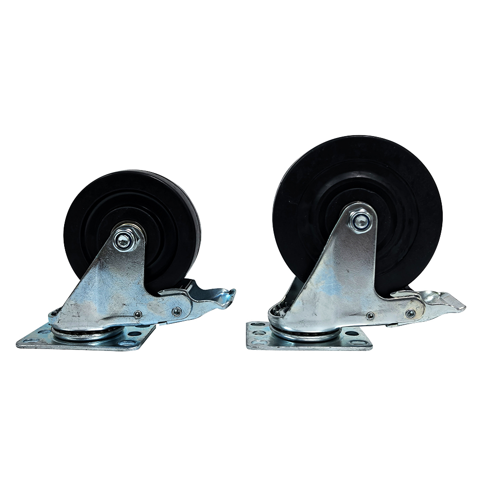 Flat 4 Inch 5 Inch ESD Anti-static Rubber Universal Wheel with Brake