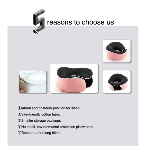 Customized Color U Shape Memory Foam Neck Pillow Soft Neck Support Travel Pillow Roll