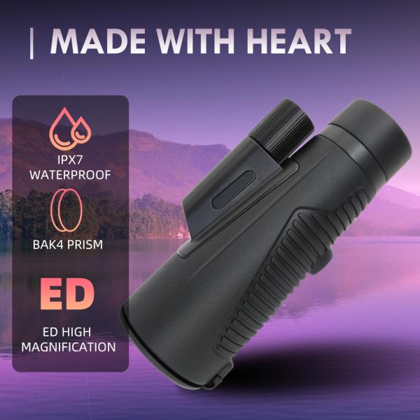 телескоп 12X56 HD Monocular с держателем телефона для предаваться мечтам, наблюдать птицы, водоустойчивый Monocular для взрослых