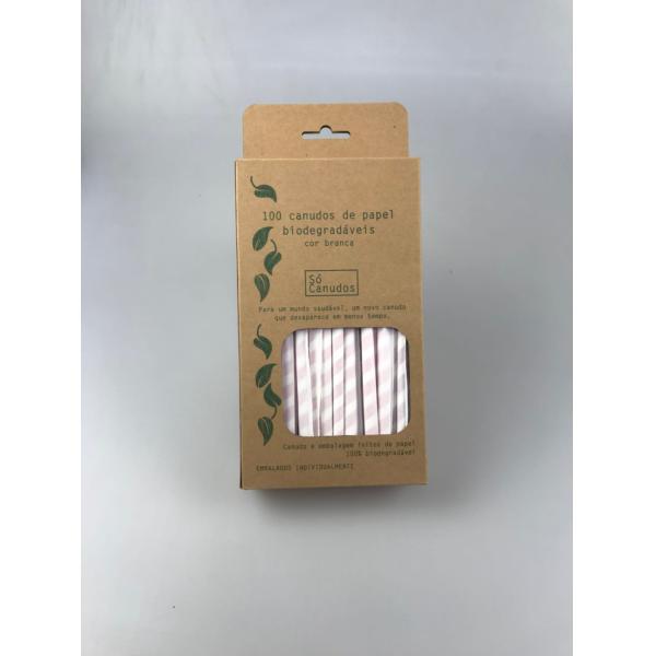 Food Grade Paper Straws Packaging Custom Box for Bar Accessories Type Drinking Straws