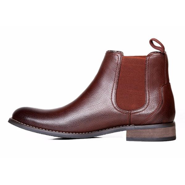 Martin Mens Ankle Boots Round Toe Custom Real Leather Brown Boots
