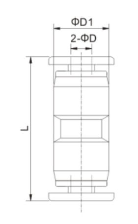 Two Way Pneumatic Tube Fittings PUC - C Mini Size Straight Equal Socket SMC Type