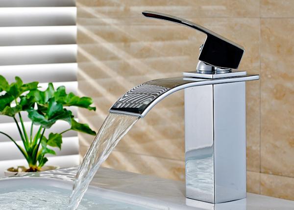 ROVATE Deck Mounted Single Hole Bathroom Basin Faucets Waterfall Wash Mixer