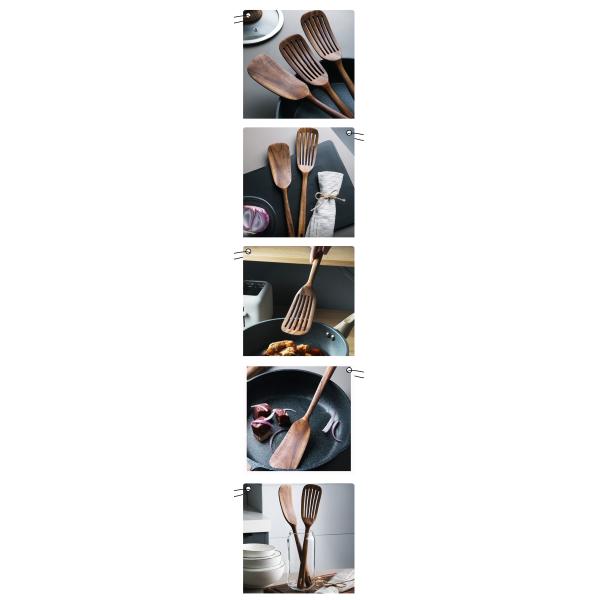 33.8cm Teak Solid Kitchen Wooden Utensils Heat Resistant Non Stick Pan Spatula