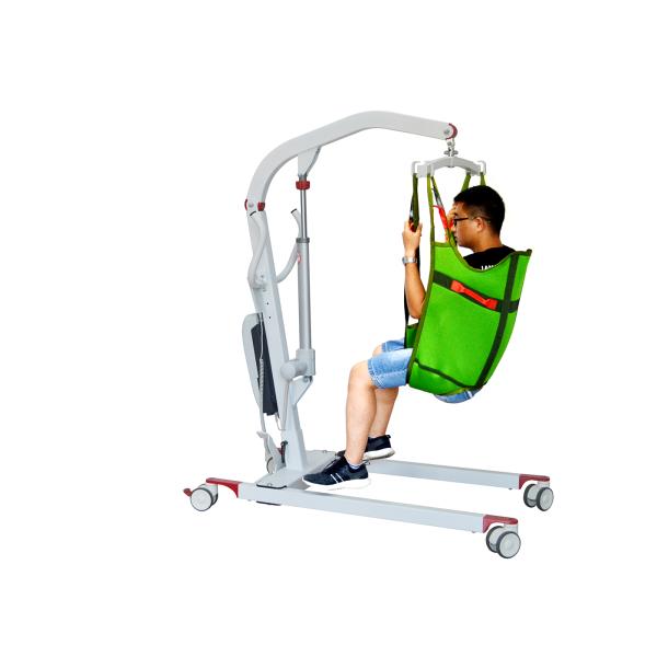 Professional Disabled Medical Patient Lift 4 Wheels Hand Rotation Falling Function
