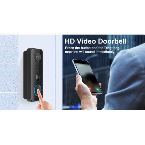 Tuay Smart Audio Doorbell Wifi HD 1080p IP65 Waterproof PIR Built-In Battery Two-Way