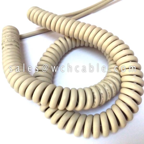 UL20554 WCH Cable Produced Polyurethane Coated Spiral Coil Cable 80C 30V