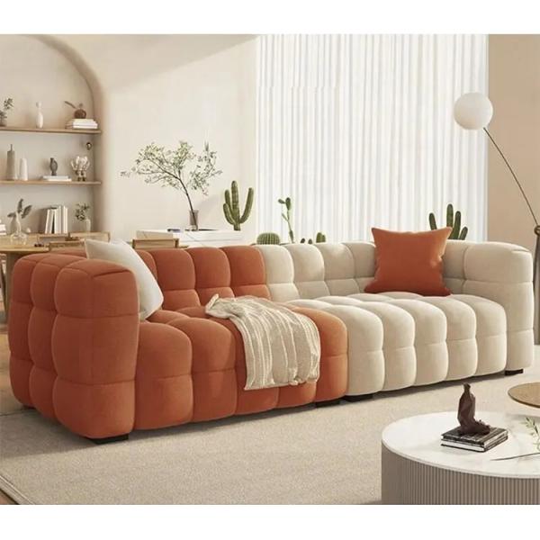 Furniture factory the latest design of lamb velvet fabric sofa set sofa bed can be customized fabric living room sofa