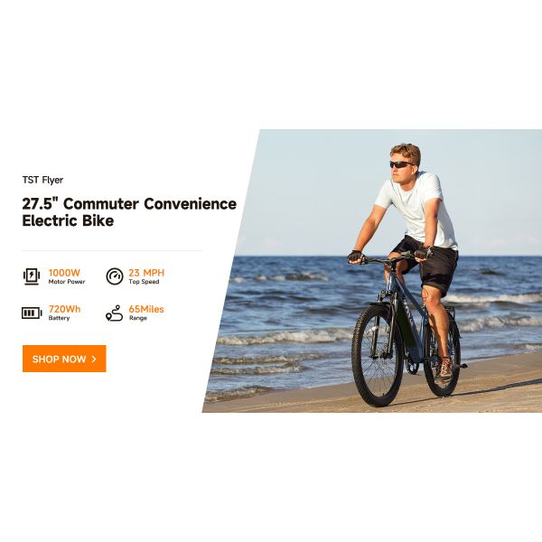 48V 27.5 Inch Fat Tire Electric Bike for City Commuting & Off-Road with Long Range MTB Ebike  Fatbike