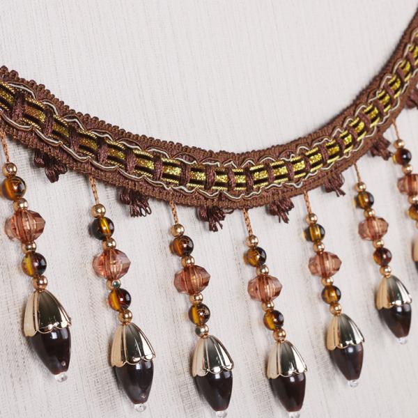 Handmade fashionable chain beads lace tassels fringes for curtain/sofa/pillow decoration
