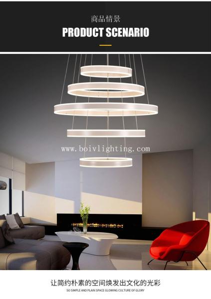 BV2018/200/400/600/800MM Hanging Lamp Pendant Lightings Acrylic White