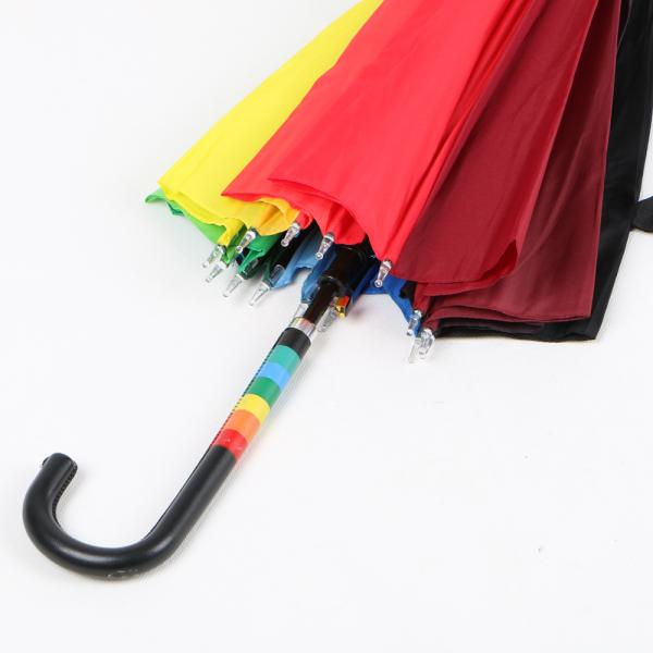 23 Inch Rainbow Golf Umbrella , Automatic Open compact Umbrella With Hook Handle