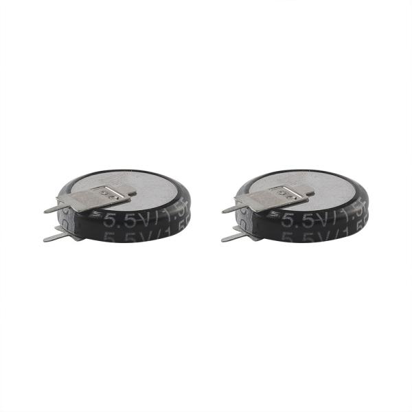 1.5 5.5V Vertical Gold Coin Super Capacitor For UPS Syestem