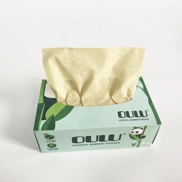 Boxed Tissue 100% Pure Wood Bamboo Pulp Face Towel Customized logo 2/3 Layer Tissue