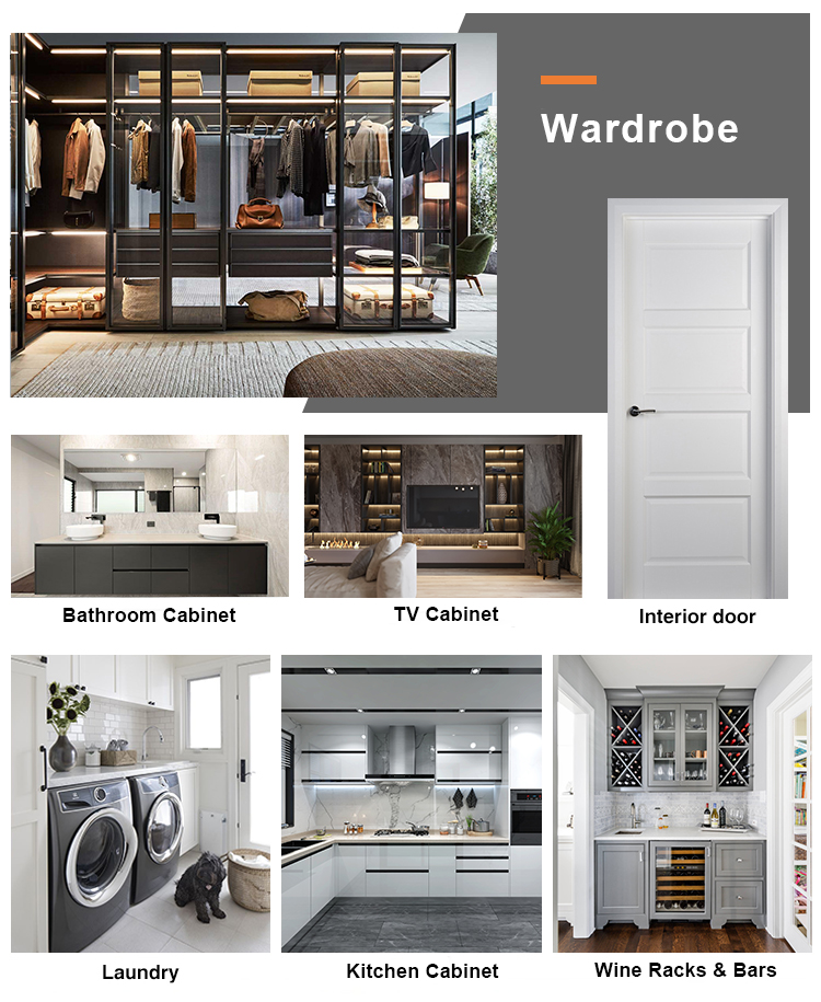 2024 Modern Furniture Bedroom Wardrobe Closets with Moisture Resistance in Wooden