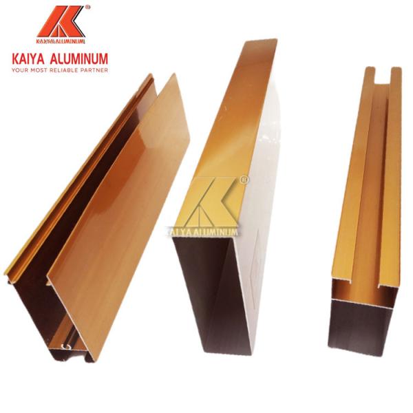 Gold Electrophoresis Extruded Aluminum Profiles T3 PVDF Finish