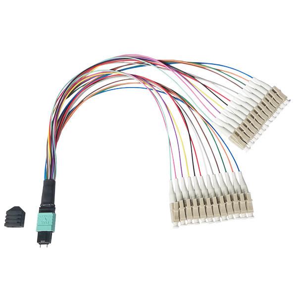 24 Core MPO Breakout Cable UPC Polish 0.9mm Optical Breakout Cable