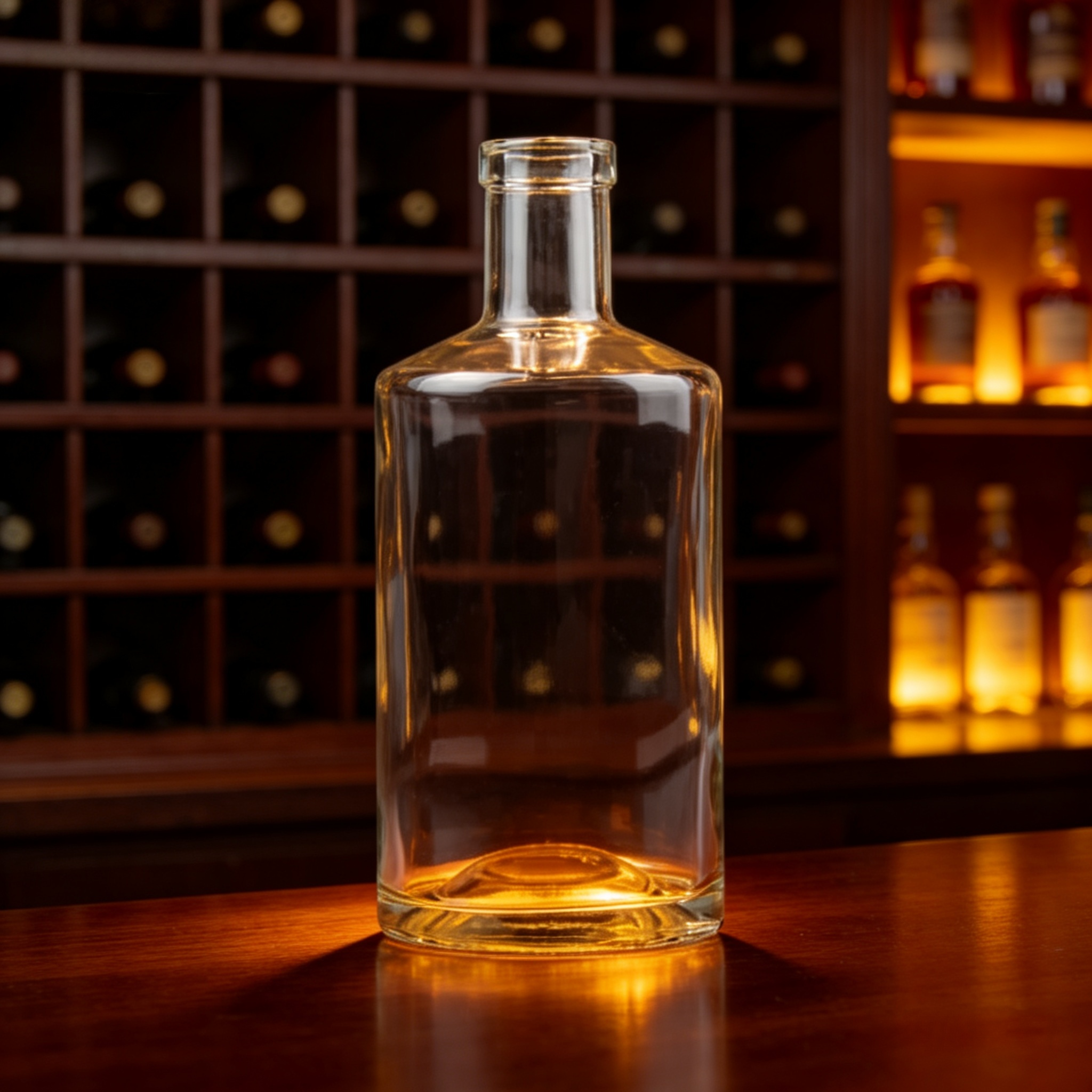 700ml Crystal White Glass Liquor Bottles Cork Top For Whisky 550g CY-839