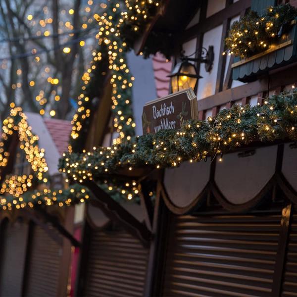 Outdoor Lawn Patio Landscape Solar Christmas String Lights 200 LED Christmas Yellow