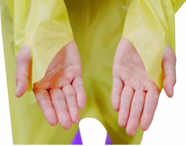 Waterproof Disposable Thumb Loops Protective CPE PLASTIC Gown Hospital Medical Surgical Disposable CPE Gown